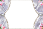 Delicate PNG Photo Frame with Pearls Diamonds and Roses