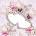 Delicate PNG Photo Frame with Pearls and Flowers
