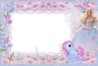 Girls Kids Transparent Frame with Barbie and Pony