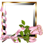 Gold and Silver Transparent Frame with Light Pink Roses