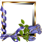 Gold and Silver Transparent Frame with Purple Roses