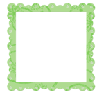 Green Transparent Frame with Flowers Elements