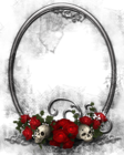 Halloween Transparent PNG Frame with Skulls and Roses
