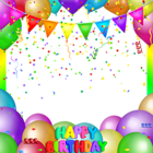 Happy Birthday Balloons Transparent PNG Frame