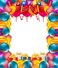 Happy Birthday Balloons Transparent PNG Frame