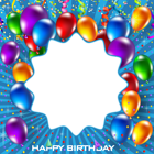 Happy Birthday Blue PNG Frame