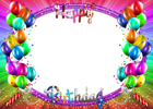 Happy Birthday Colorful PNG Frame