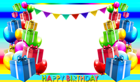 Happy Birthday PNG Blue Photo Frame