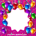 Happy Birthday Pink PNG Frame
