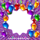 Happy Birthday Purple PNG Frame