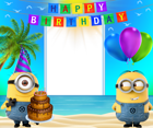 Happy Birthday Transparent Frame with Minions