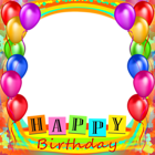 Happy Birthday Yellow Festive PNG Frame