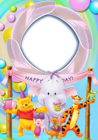 Happy Birthday with Winnie The Pooh Transparent Photo Frame
