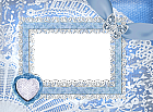 Heart and Butterfly Jewellery Blue Transparent Frame