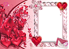 I Love You Heart Transparent Frame Pink