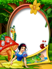 Kids Transparent Photo Frame with Snow White in the Forest