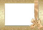 Large Gold Transparent Frame With Gold Bow