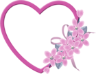 Large Pink Heart Transparent Frame with Pink Flowers