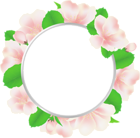 Large Transparent Round Frame with Soft Flowers