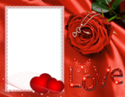 Love Transparent PNG Frame with Rose