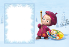 Masha and the Bear Kids Snowy Transparent PNG Frame