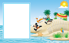 Mickey Mouse and Friends on the Beach Transparent Photo Frame