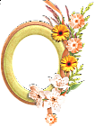 Oval Yellow Frame with Flowers