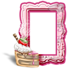 Pink Birthday Transparent Frame with Cake