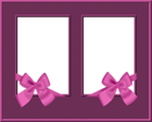 Pink Duble PNG Frame with Bow