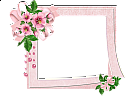 Pink Frame with Flowers and Ribbon