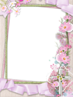 Pink PNG Photo Frame with Cross and Flowers