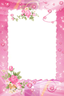 Pink PNG Photo Frame with Roses