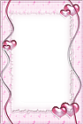 Pink Transparent Frame with Hearts