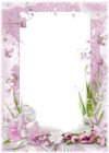Pink Transparent Frame with Pink Flowers