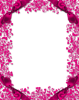 Pink Transparent PNG Frame with Hearts and Bows