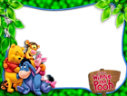 Pooh and Friends PNG Green Kids Frame