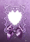 Purple Bow and Heart Transparent Frame
