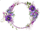 Purple Flower Round Frame