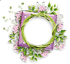Purple Frame with Flowers and Lace