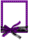 Purple PNG Photo Frame with Black and Purple Bow
