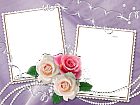 Purple Transparent Wedding Frame with Roses
