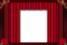Red Curtains Transparent PNG Frame