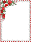 Red Love PNG Transparent Frame with Roses