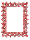 Red Transparent Frame with Diamonds