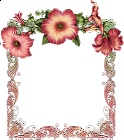Red Transparent Frame with Red Flowers