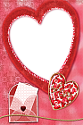 Red Transparent Frame with Red Heart and Love