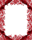 Red Transparent PNG Frame with Hearts and Bows