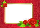 Red Transparent PNG Frame with Roses