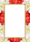 Red White Flowers Frame Transparent PNG Frame | Gallery Yopriceville