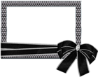 Silver Transparent PNG Photo Frame with Diamonds and Bow